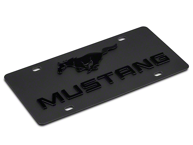 SpeedForm Front License Plate with Pony Lettering Logo; Black (Universal; Some Adaptation May Be Required)