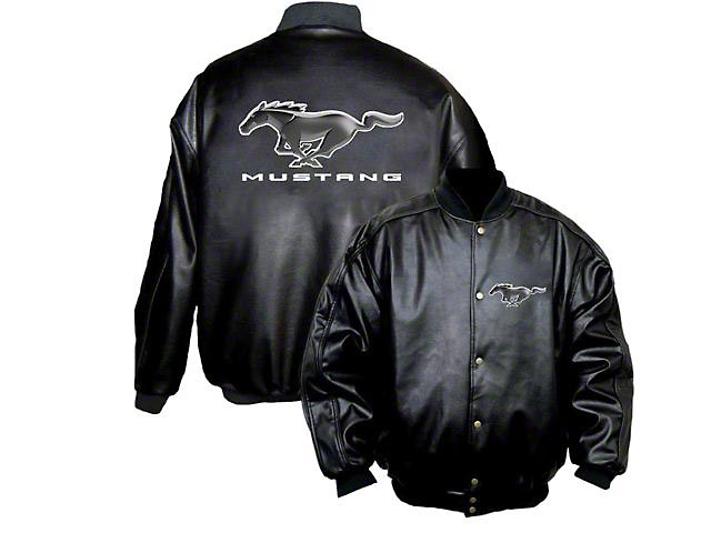 Mustang Embroidered Faux Leather Jacket