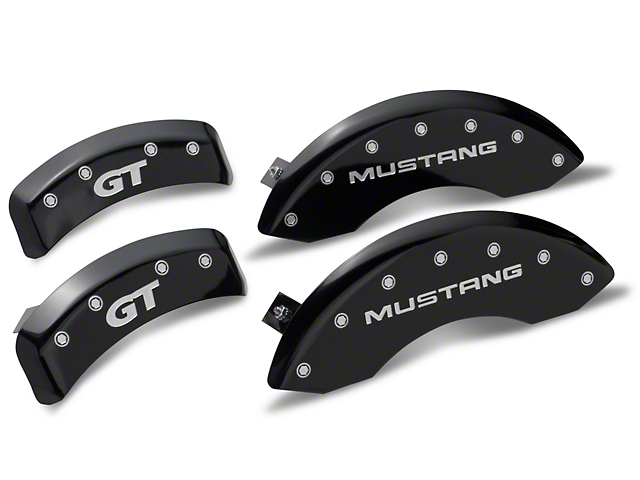 MGP Black Caliper Covers with GT Logo; Front and Rear (99-04 GT, V6)