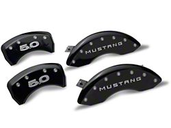MGP Black Caliper Covers with 5.0 Logo; Front and Rear (10-14 Standard GT, V6)