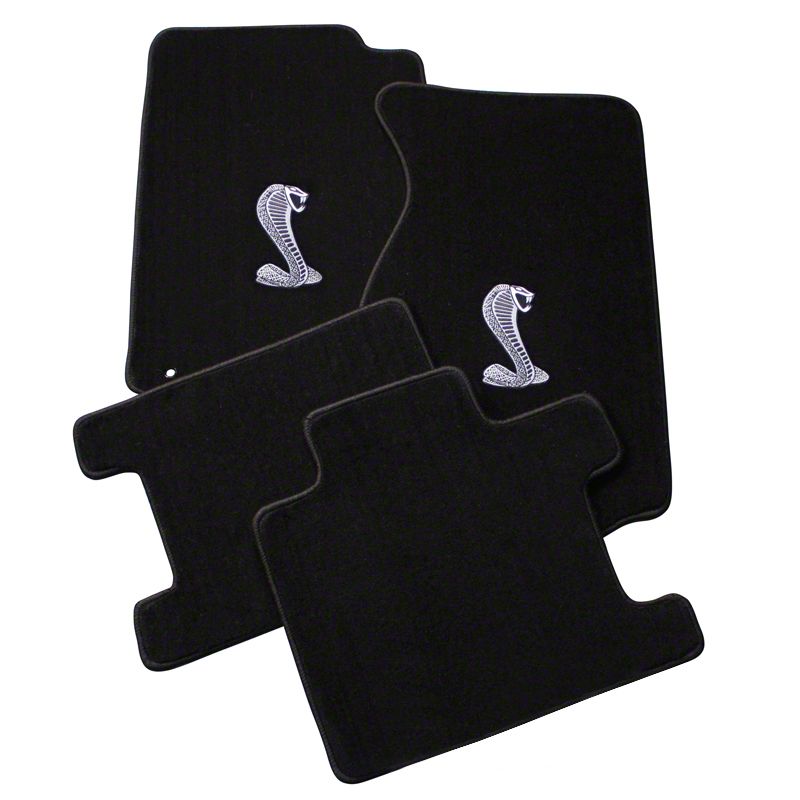 Lloyd Mustang Front & Rear Floor Mats w/ Cobra Logo - Black 12231 (94 ...