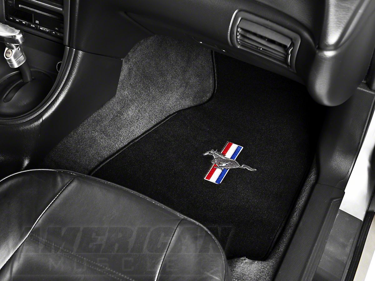 Lloyd Mustang Front Rear Floor Mats W Tri Bar Pony Logo Black