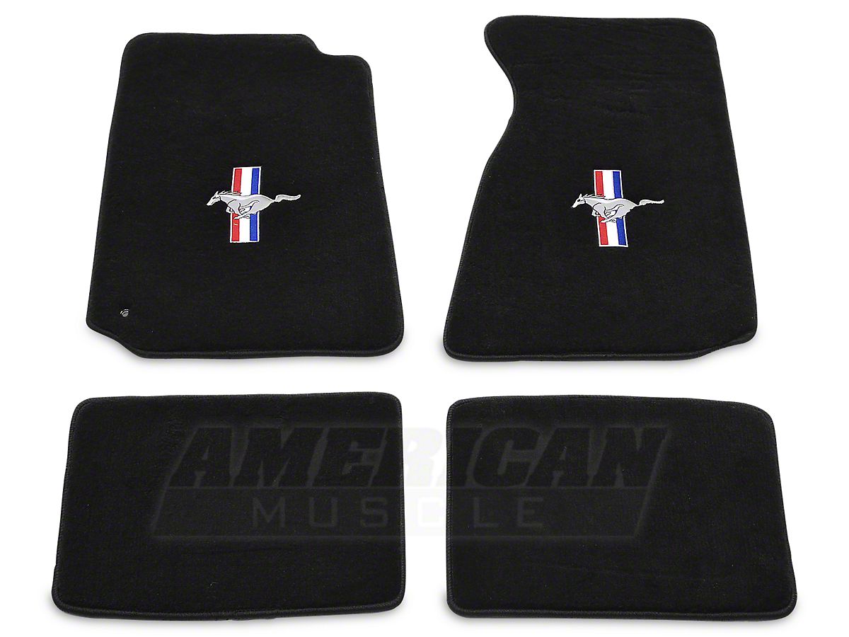 Lloyd Mustang Front Rear Floor Mats W Tri Bar Pony Logo Black