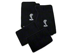 Lloyd Front and Rear Floor Mats with Cobra Logo; Black (94-98 Coupe)