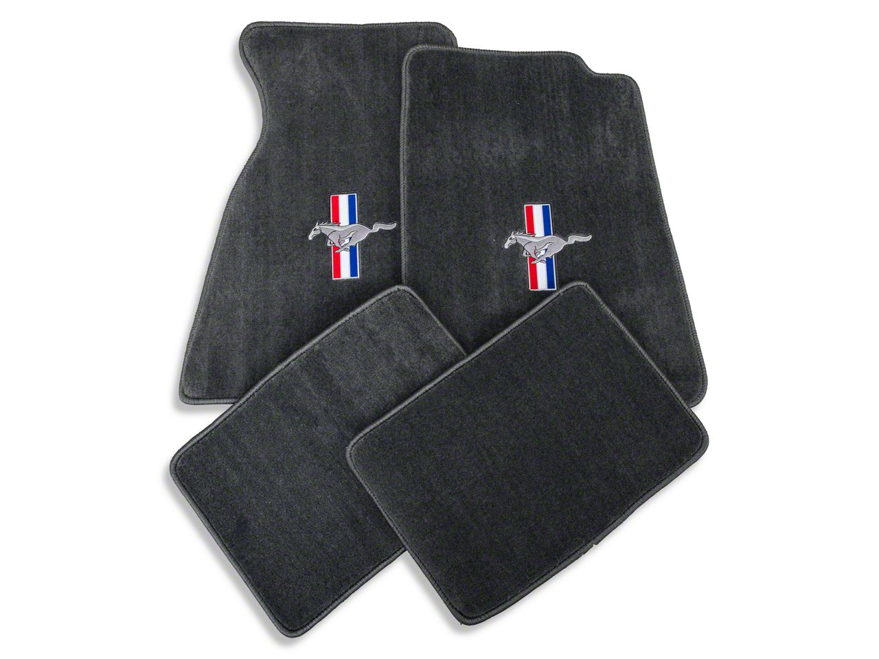 Lloyd Mustang Front & Rear Floor Mats w/ TriBar Pony Logo Gray 12122