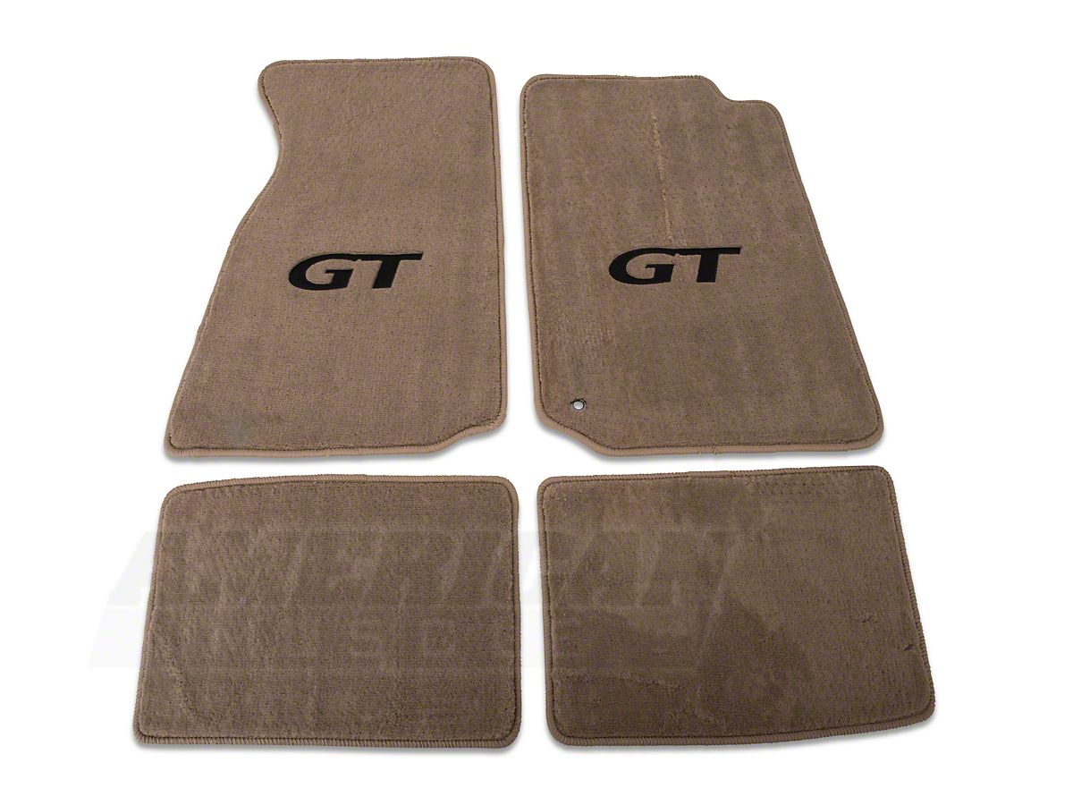 Lloyd Mustang Front Rear Floor Mats W Black Gt Logo Parchment