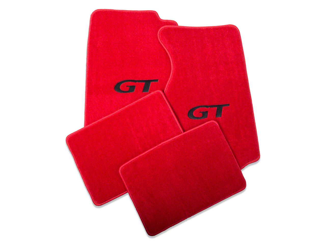 Lloyd Mustang Front & Rear Floor Mats w/ Black GT Logo Red 12177 (99