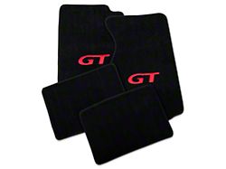 Lloyd Front and Rear Floor Mats with Red GT Logo; Black (94-98 Mustang Coupe)