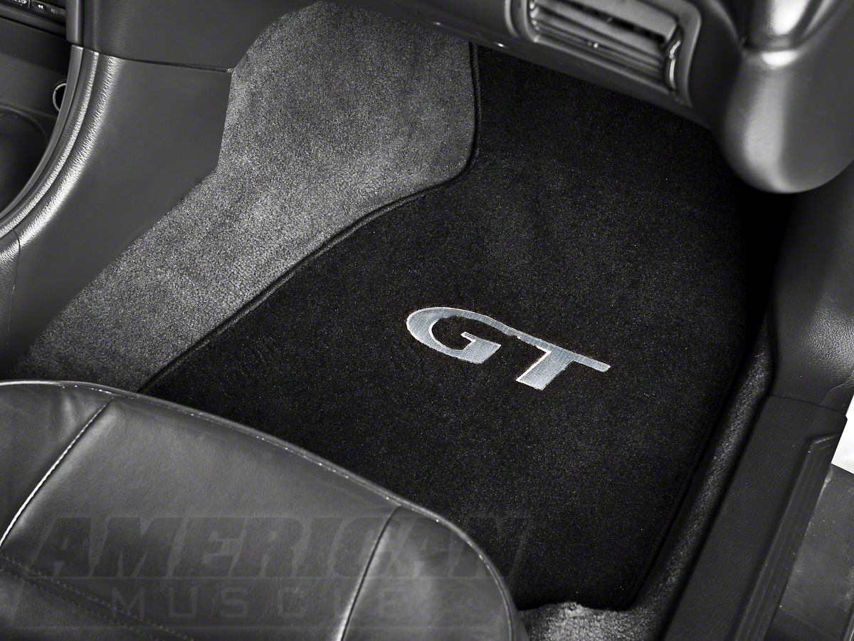 Lloyd Mustang Front Rear Floor Mats W Silver Gt Logo Black