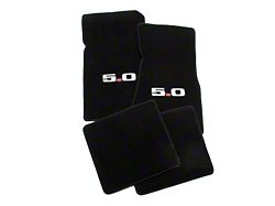 Lloyd Front and Rear Floor Mats with 5.0 Logo; Black (79-93 All)