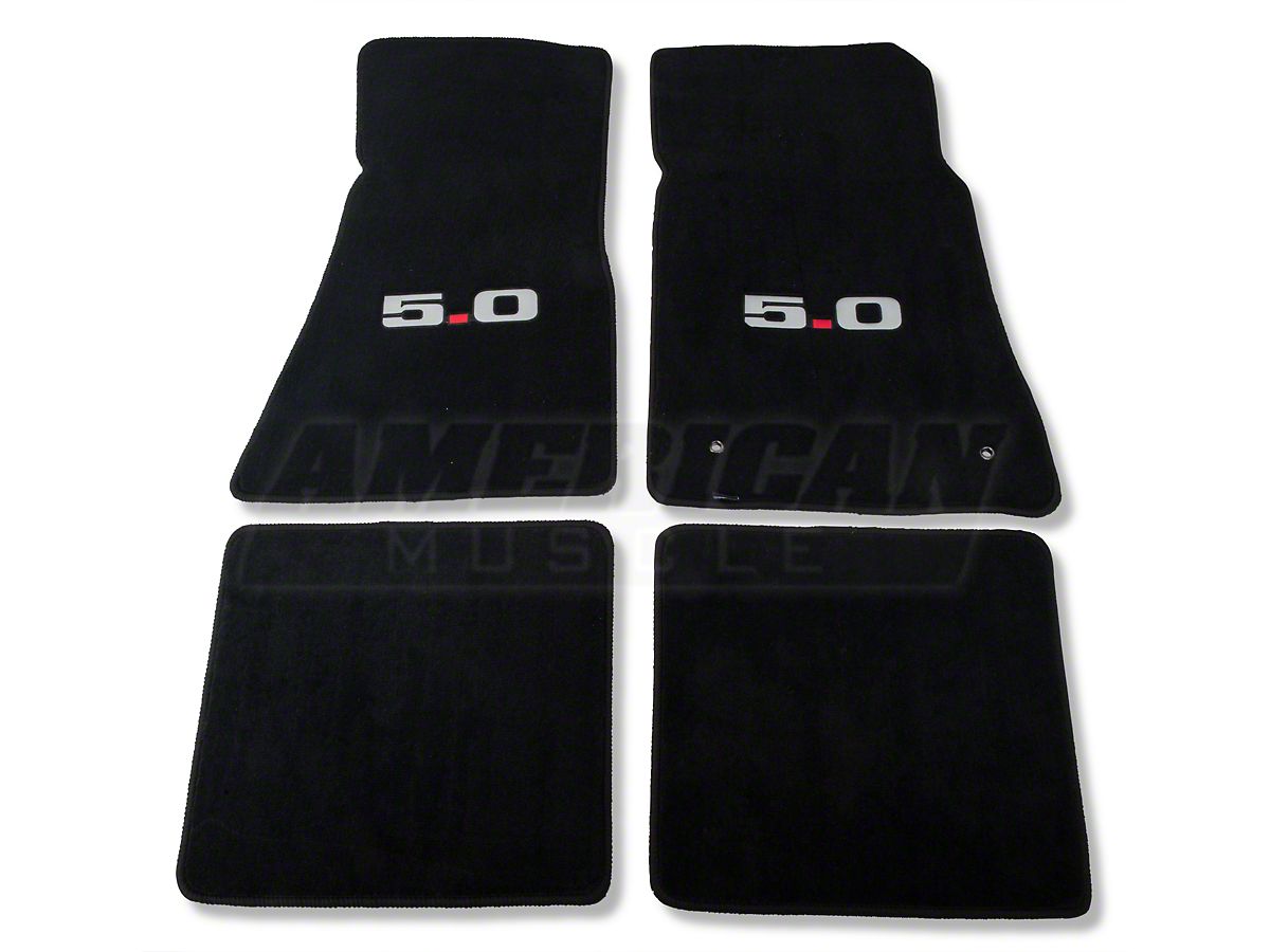 Lloyd Mustang Front Rear Floor Mats W 5 0 Logo Black 012381