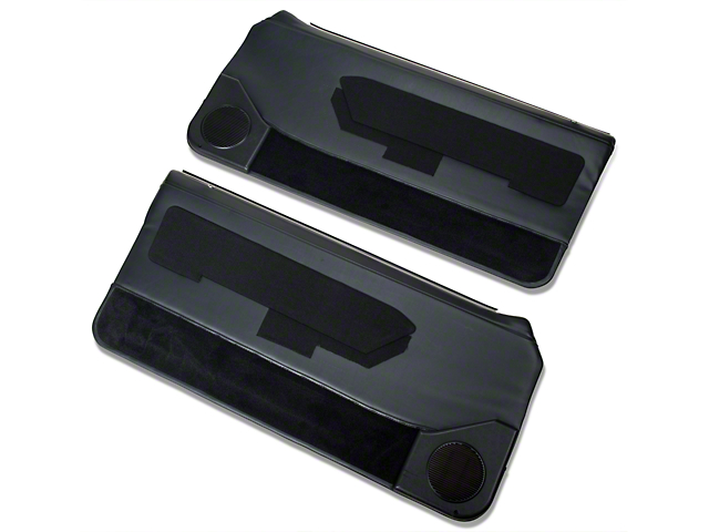 OPR Door Panels with Power Windows and Carpeting; Black (87-93 Mustang Coupe, Hatchback)
