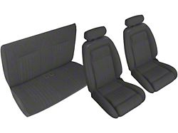 OPR Front and Rear Sport Seat Upholstery; Black (90-91 Mustang Convertible)