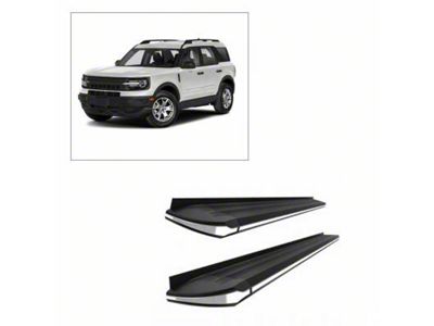 Exceed Running Boards; Black with Chrome Trim (21-24 Bronco Sport)