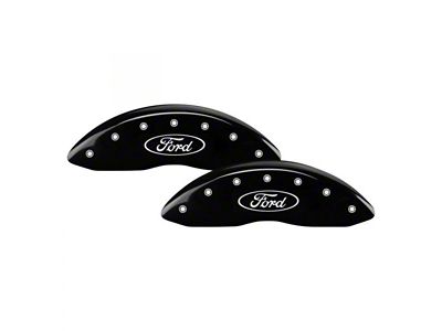 MGP Brake Caliper Covers with Ford Oval Logo; Black; Front and Rear (21-24 Bronco Sport)