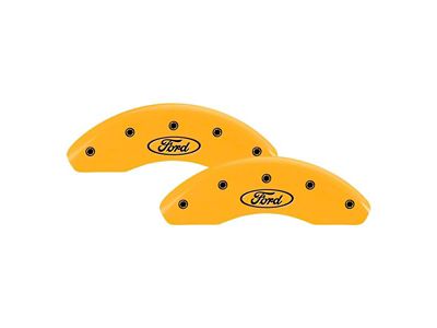 MGP Brake Caliper Covers with Ford Oval Logo; Yellow; Front and Rear (21-24 Bronco Sport)