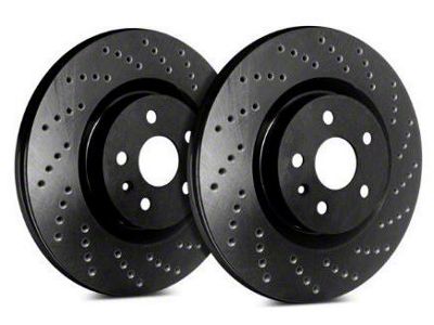 SP Performance Cross-Drilled 5-Lug Rotors with Black ZRC Coated; Front Pair (21-24 1.5L EcoBoost Bronco Sport)
