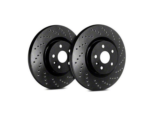 SP Performance Cross-Drilled 5-Lug Rotors with Black ZRC Coated; Front Pair (21-24 2.0L EcoBoost Bronco Sport)