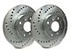 SP Performance Cross-Drilled 5-Lug Rotors with Silver ZRC Coated; Front Pair (21-24 2.0L EcoBoost Bronco Sport)
