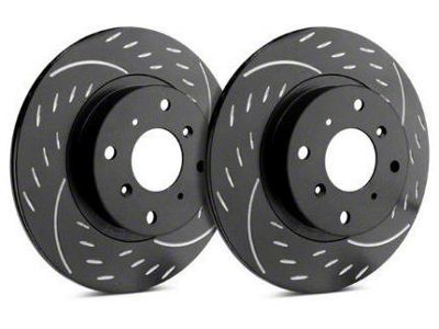 SP Performance Cross-Drilled and Slotted 5-Lug Rotors with Black ZRC Coated; Front Pair (21-24 1.5L EcoBoost Bronco Sport)