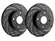 SP Performance Cross-Drilled and Slotted 5-Lug Rotors with Black ZRC Coated; Front Pair (21-24 2.0L EcoBoost Bronco Sport)