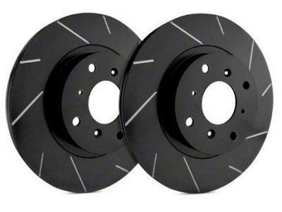 SP Performance Slotted 5-Lug Rotors with Black ZRC Coated; Rear Pair (21-24 Bronco Sport)