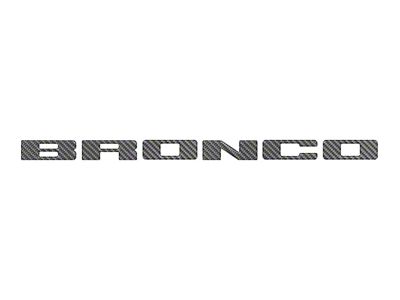 Front Grille Letters Overlays; Domed Carbon Fiber (21-24 Bronco Sport)