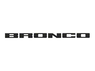 Front Grille Letters Overlays; Matte Black (21-24 Bronco Sport)