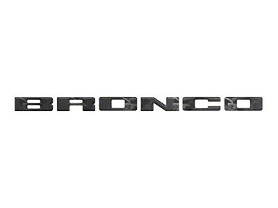 Front Grille Letters Overlays; Reflective Black Shadow (21-24 Bronco Sport)