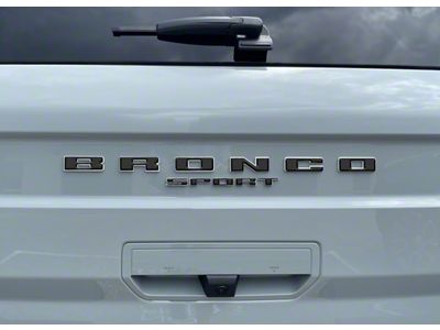 Rear Liftgate Letter Overlays; Gloss Black (21-24 Bronco Sport)
