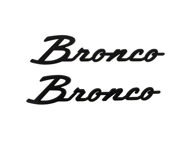 Ford Performance Classic Script Fender Badges; Matte Black (21-24 Bronco Sport)