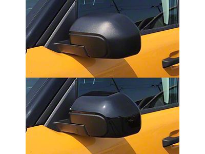 Mirror Covers without Turn Signal Openings; Gloss Black (21-24 Bronco Sport)