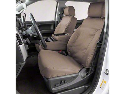 Covercraft Seat Saver Polycotton Custom Front Row Seat Covers; Taupe (21-24 Bronco Sport)