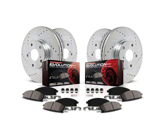PowerStop Z23 Evolution Sport 5-Lug Brake Rotor and Pad Kit; Front and Rear (21-24 Bronco Sport)