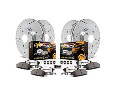 PowerStop Z36 Extreme Truck and Tow 5-Lug Brake Rotor and Pad Kit; Front and Rear (21-24 Bronco Sport)