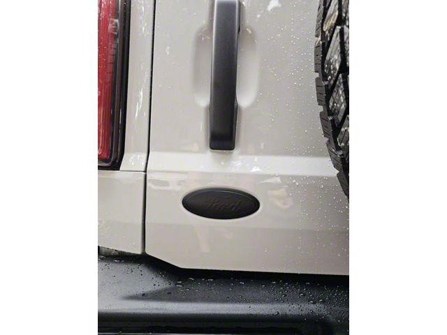 StickerFab Rear Oval Emblem Overlay; MAtte Black (21-24 Bronco)