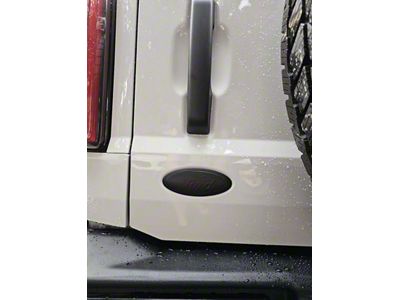StickerFab Rear Oval Emblem Overlay; MAtte Black (21-24 Bronco)