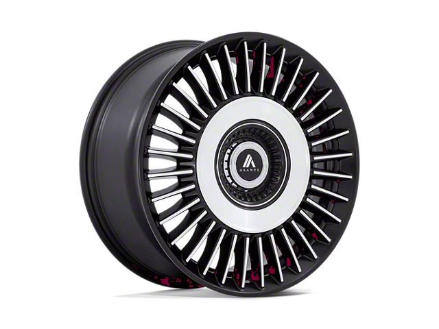 Asanti Tiara Satin Black with Bright Machined Face 5-Lug Wheel; 20x10.5; 45mm Offset (21-24 Bronco Sport)