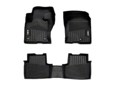 OMAC All Weather Molded Texan Front and Rear Floor Liners; Black (21-24 Bronco Sport)