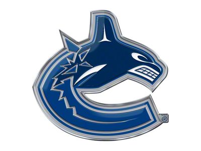 Vancouver Canucks Embossed Emblem; Royal (Universal; Some Adaptation May Be Required)