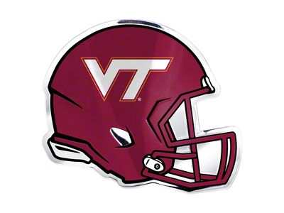 Virginia Tech Embossed Helmet Emblem; Red (Universal; Some Adaptation May Be Required)