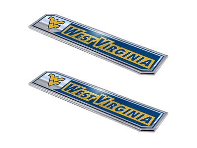 West Virginia University Embossed Emblems; Blue (Universal; Some Adaptation May Be Required)