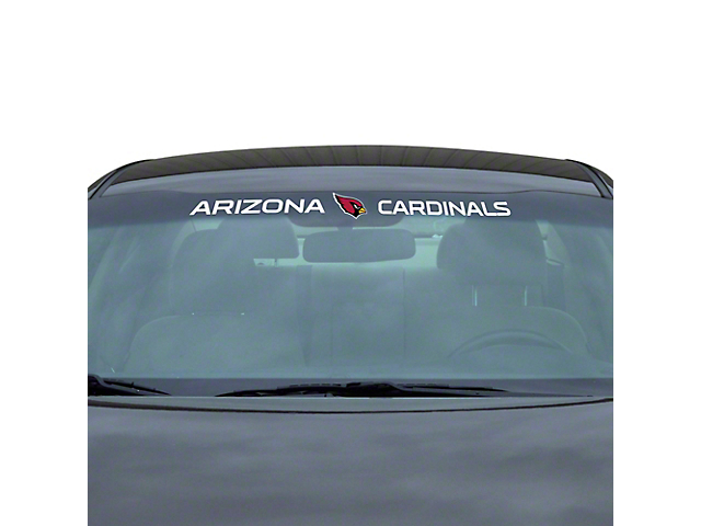 Windshield Decal with Arizona Cardinals Logo; White (Universal; Some Adaptation May Be Required)