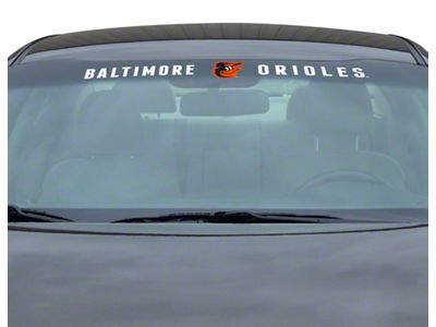 Windshield Decal with Baltimore Orioles Logo; White (Universal; Some Adaptation May Be Required)