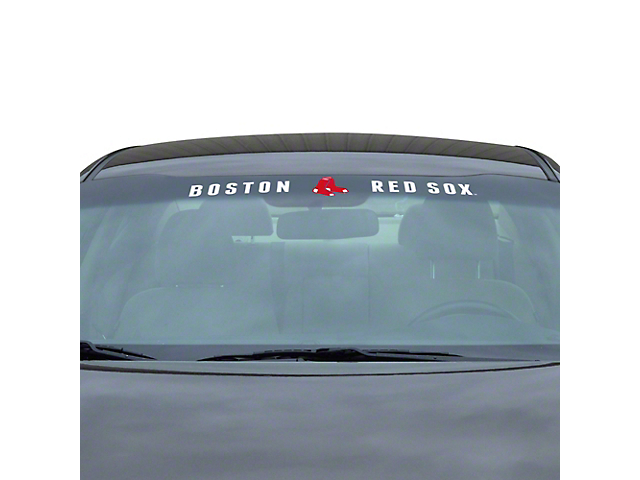 Windshield Decal with Boston Red Sox Logo; White (Universal; Some Adaptation May Be Required)