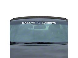 Windshield Decal with Dallas Cowboys Logo; White (Universal; Some Adaptation May Be Required)