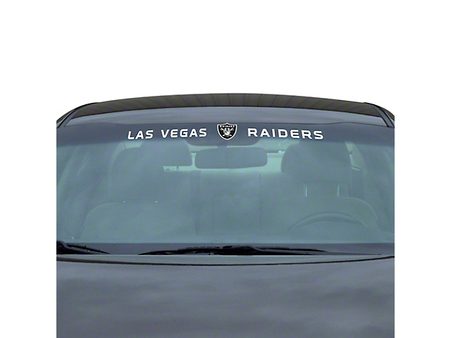 Windshield Decal with Las Vegas Raiders Logo; White (Universal; Some Adaptation May Be Required)
