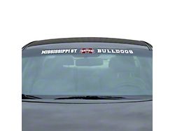 Windshield Decal with Mississippi State University Logo; White (Universal; Some Adaptation May Be Required)