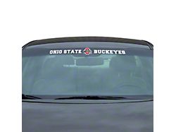 Windshield Decal with Ohio State University Logo; White (Universal; Some Adaptation May Be Required)