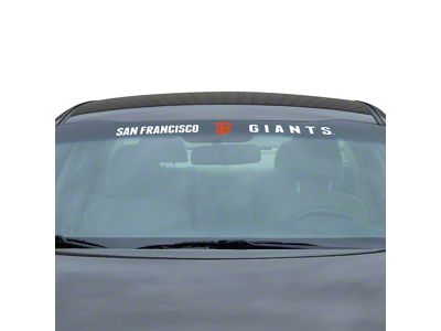 Windshield Decal with San Francisco Giants Logo; White (Universal; Some Adaptation May Be Required)